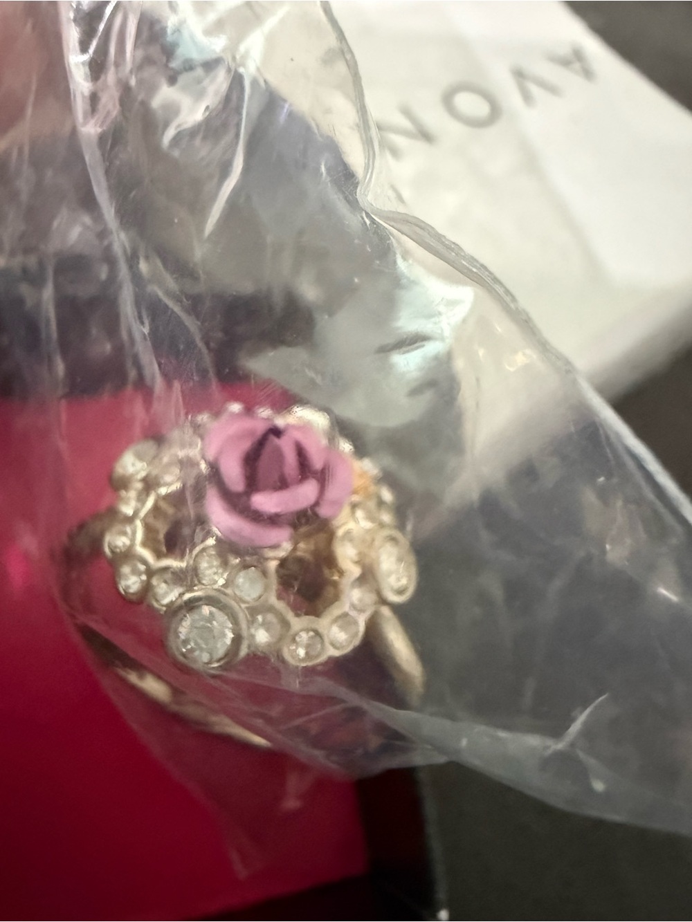 Avon Sparkling Roses Ring Sz 10